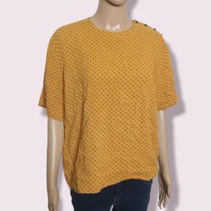 Vintage Golden Yellow Pokadot Jessica Shirt Sz Large
